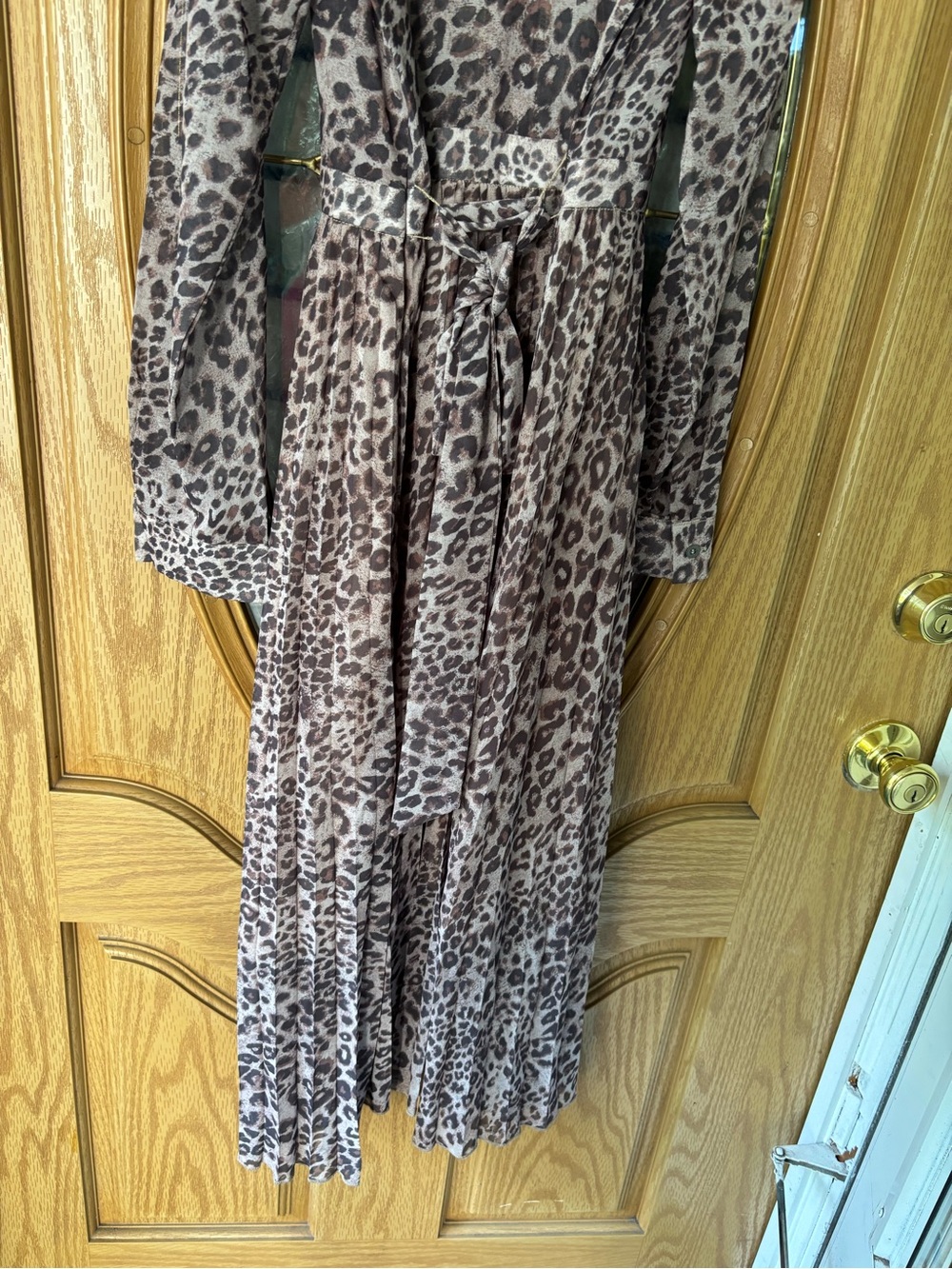 Mystree Leopard-Print Dress in Brown and Cream